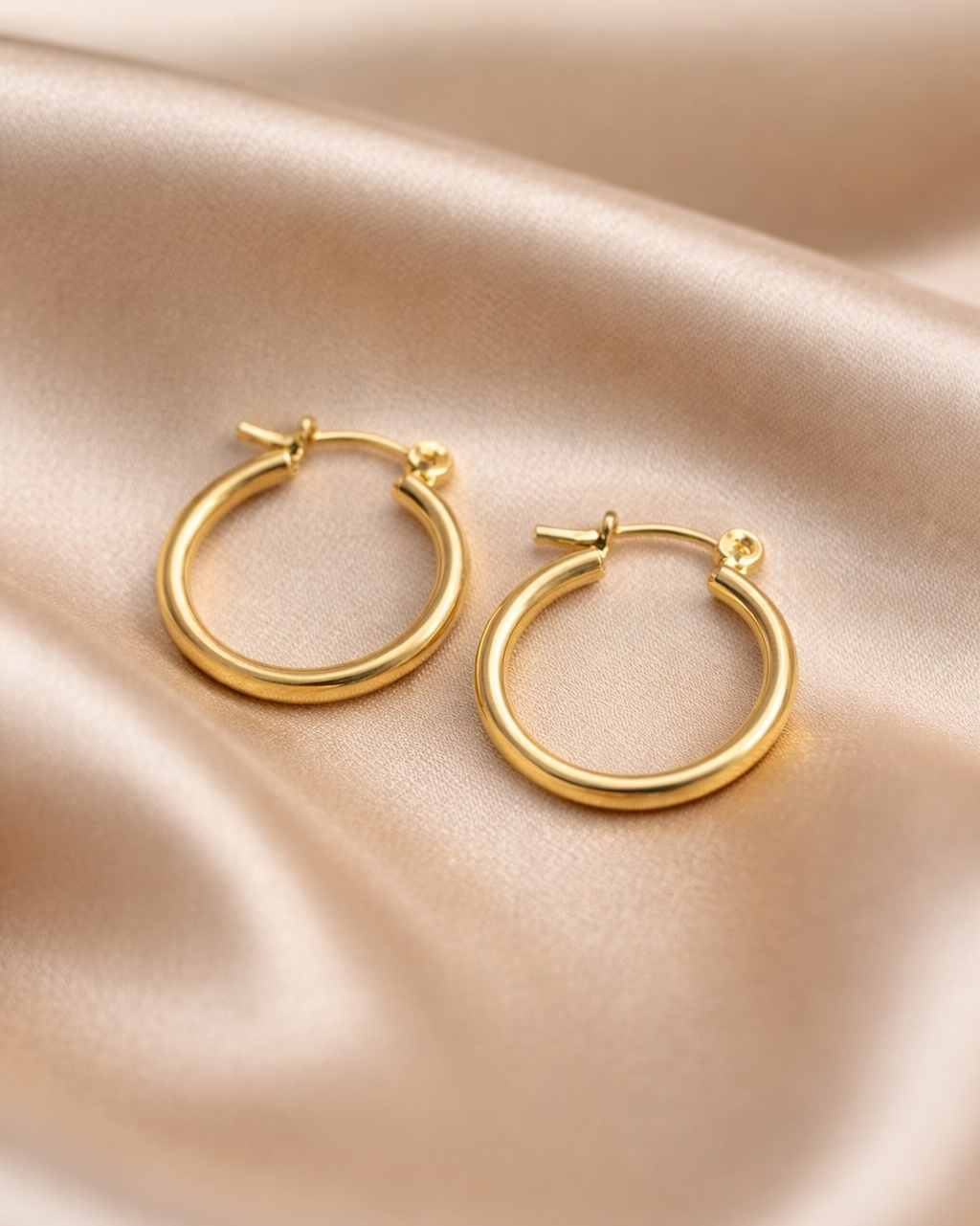 Golden Metal Minimal Hoops
