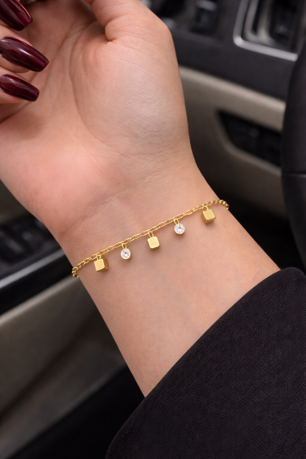 Luxurious Gold Charm Bracelet