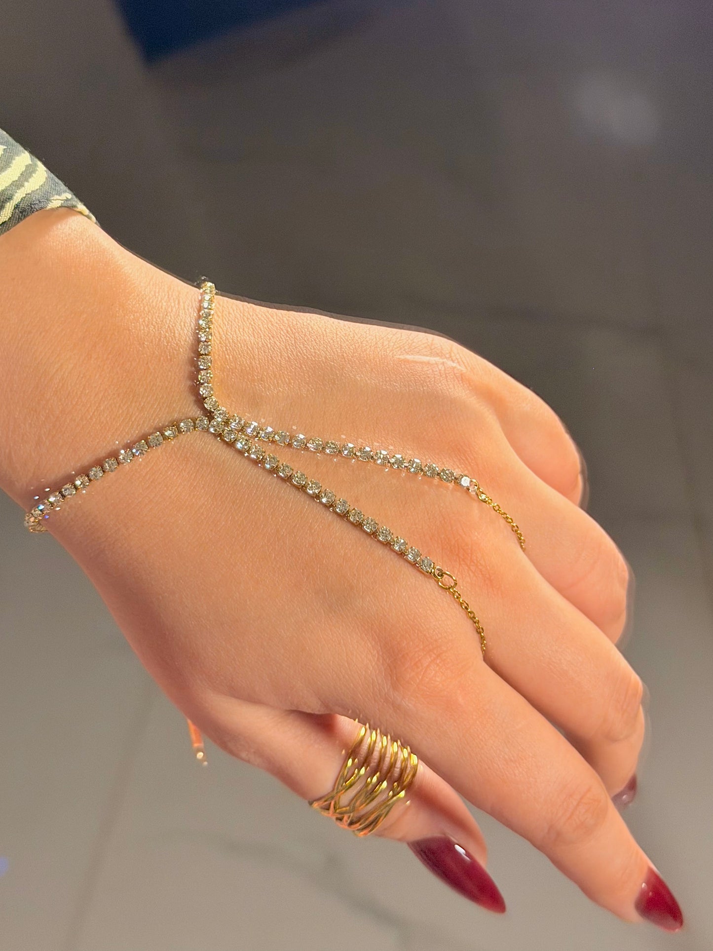 Crystal Rhinestone Hand Chain Bracelet