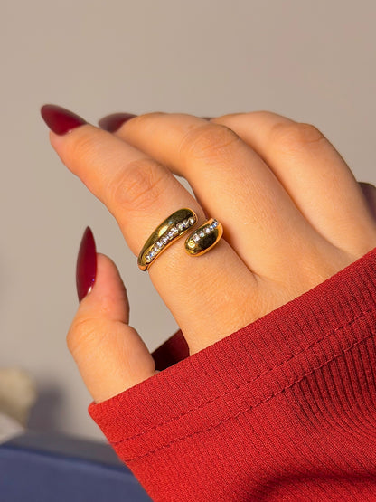 Crystal Wrap Ring - Pavé Accent Design