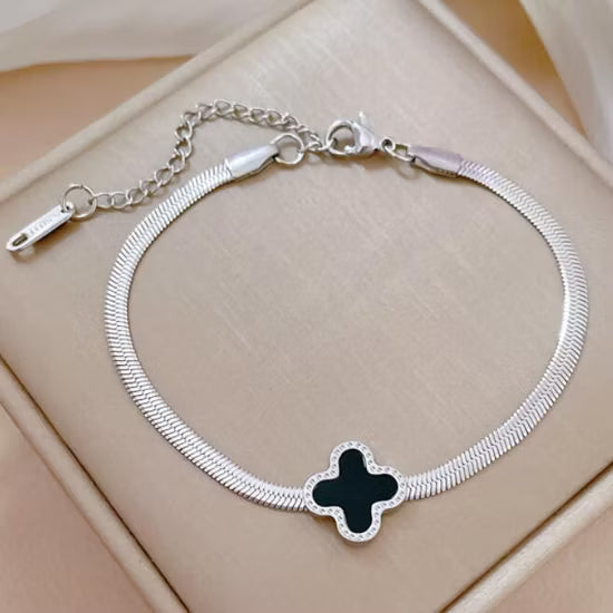 Black Clover Snake Chain Bracelet