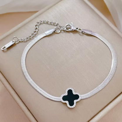 Black Clover Snake Chain Bracelet