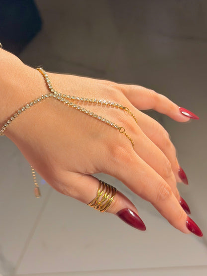 Crystal Rhinestone Hand Chain Bracelet