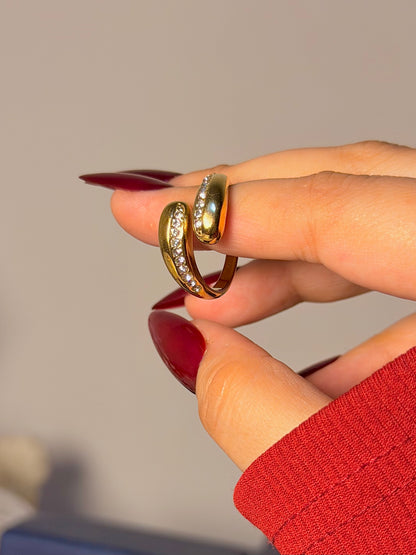 Crystal Wrap Ring - Pavé Accent Design