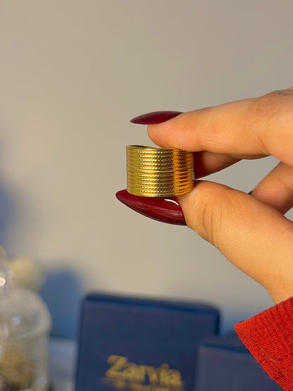 Textured Cuff Band Ring – Gold