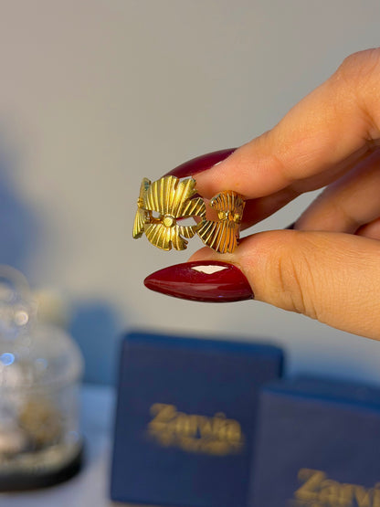 Chunky Floral Petal Open Ring – Gold