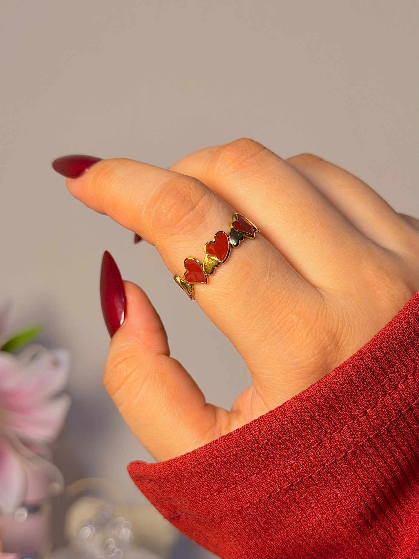 Sweetheart Heart Band Ring - Romantic Everyday Stackable Ring