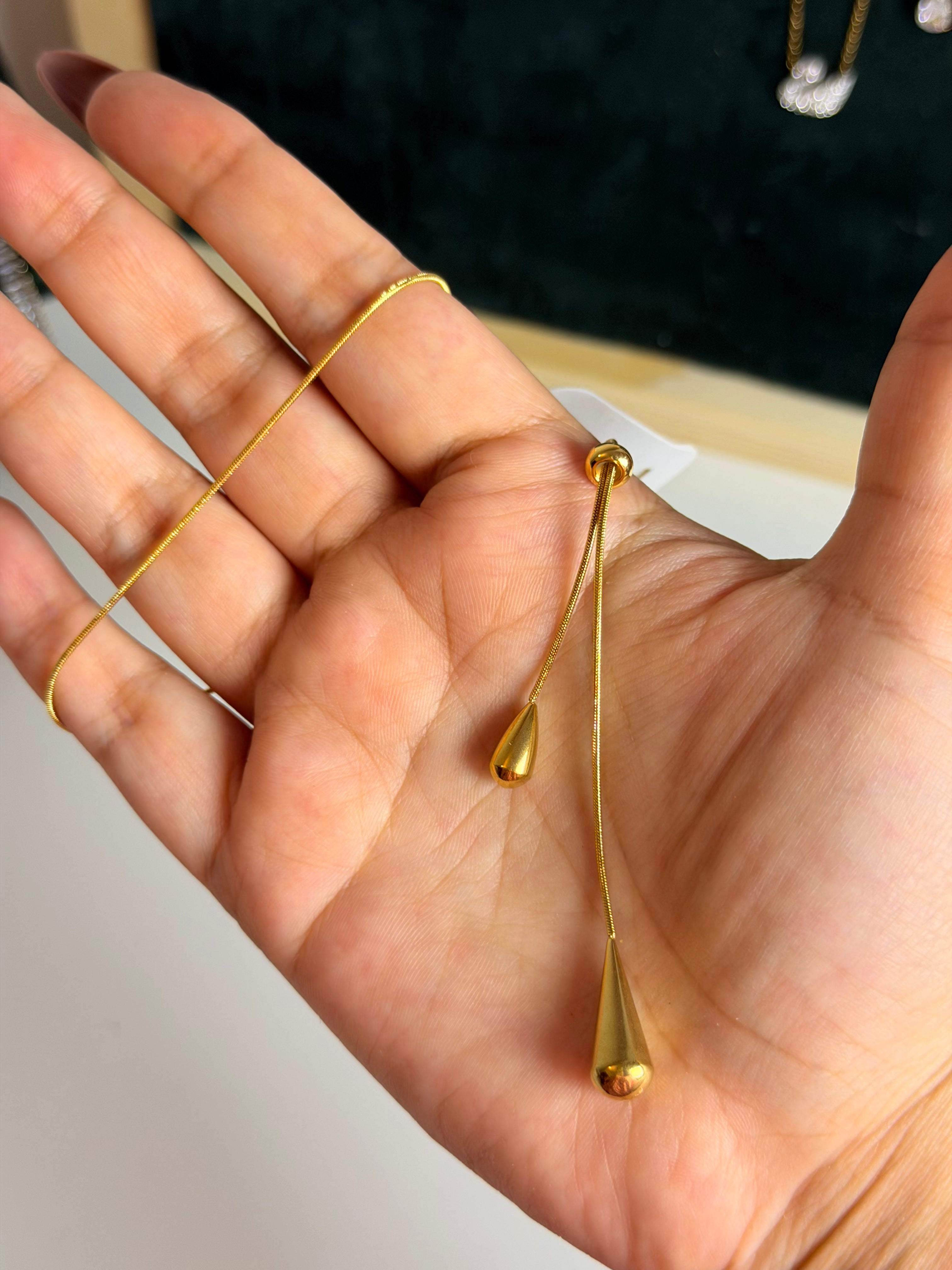 Adjustable Drop Tassel Necklace