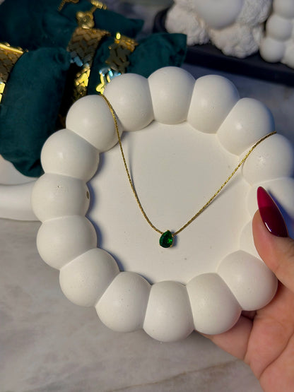 Emerald Drop Pendant Necklace