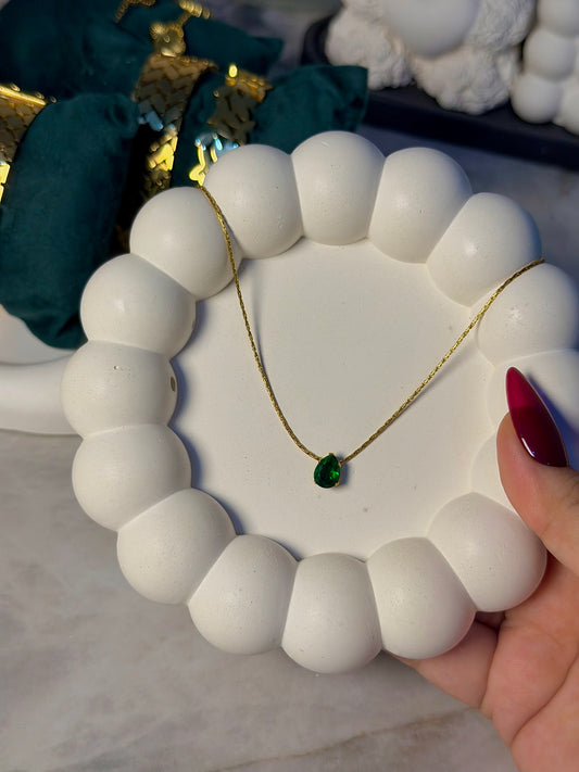 Emerald Drop Pendant Necklace