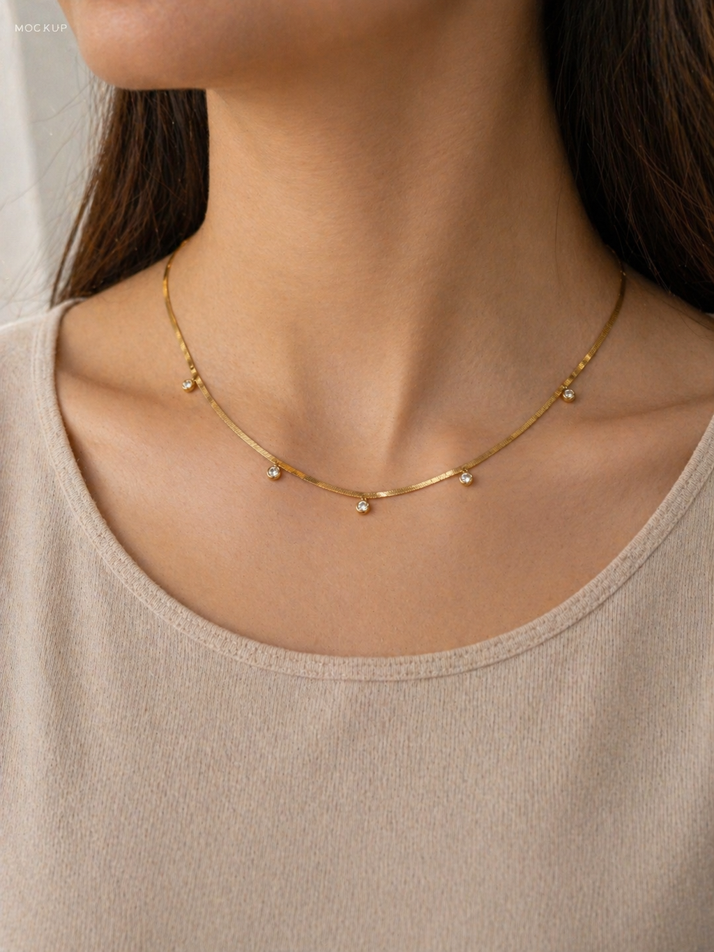Luxurious Beaded Gold Snake Chain Necklace