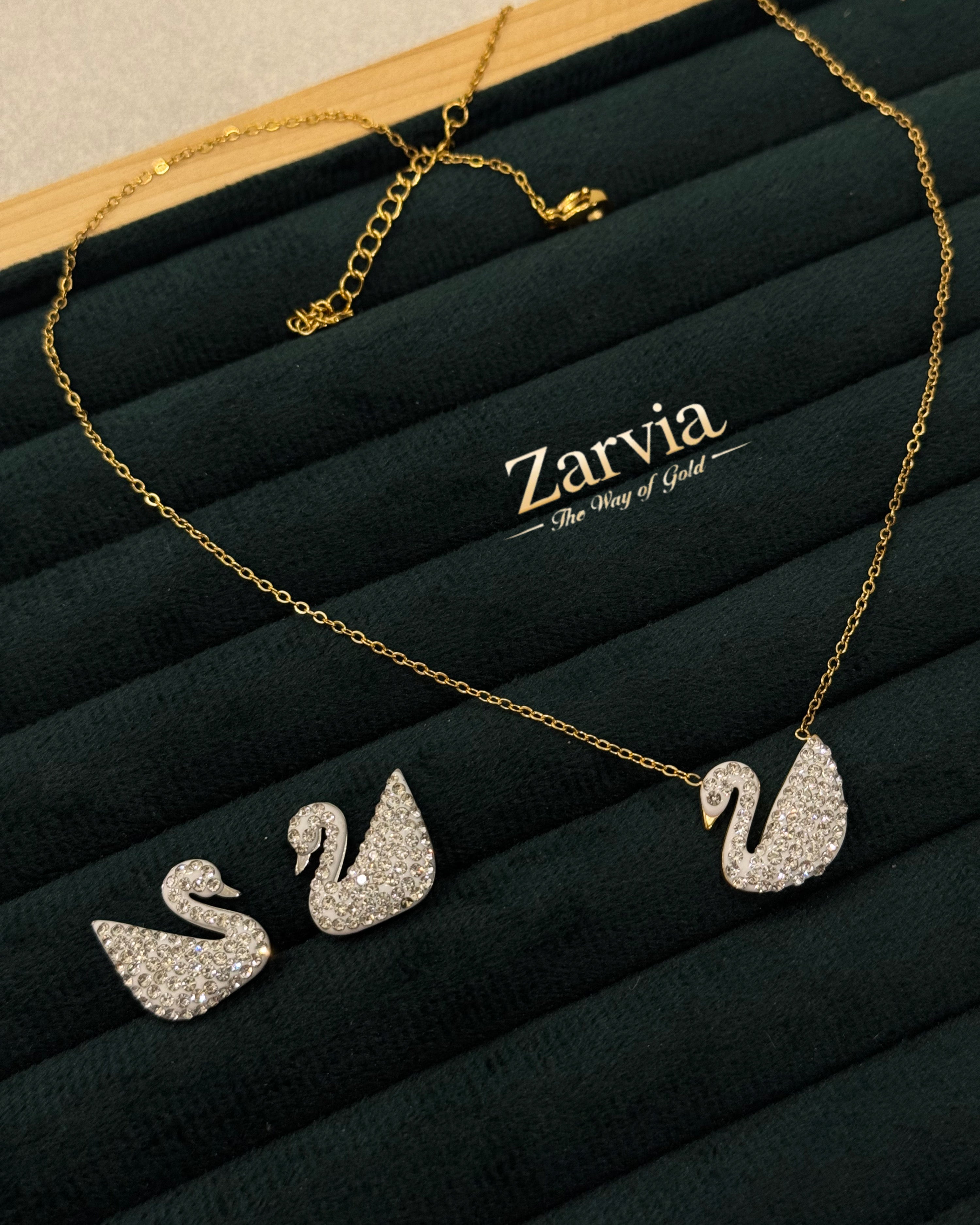 White Swan Sparkling Crystal Luxury Duo