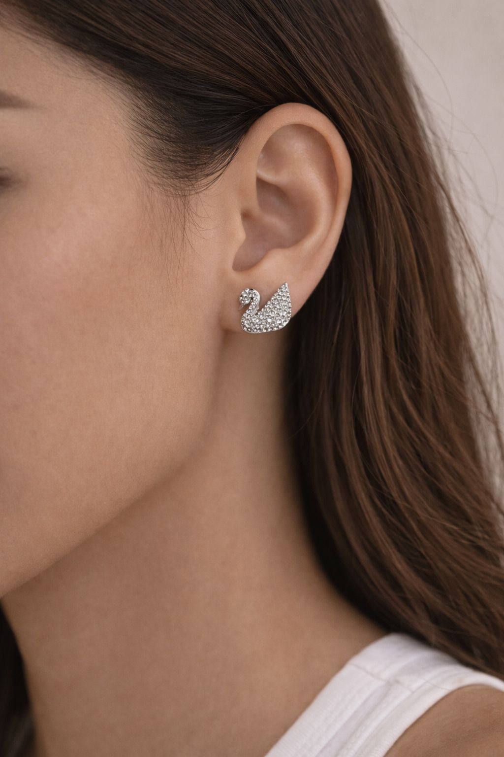 Swan Crystal Stud Earrings