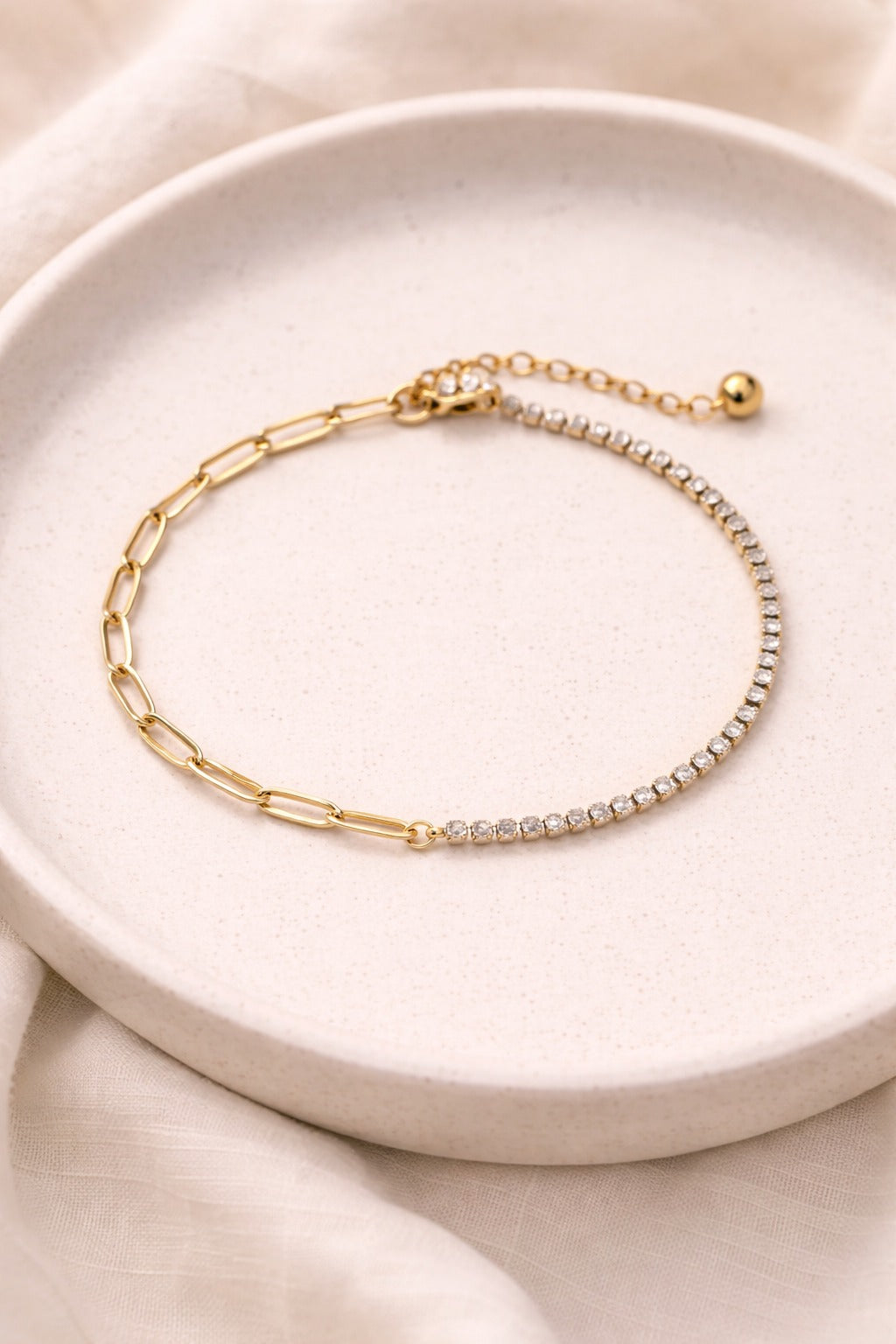 Delicate Chain Anklet with Gemstones