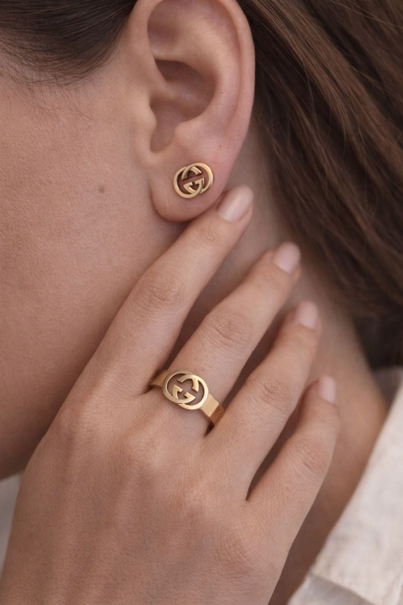 Luxury-Inspired Necklace, Bracelet & Earrings Set with Matching Ear Studs