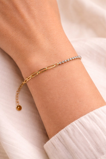 Delicate Chain Anklet with Gemstones