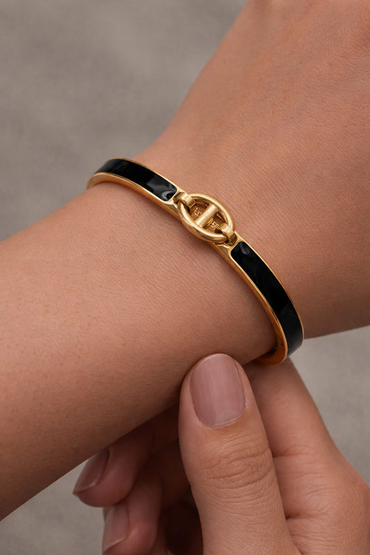 High-End Golden Statement Bangle