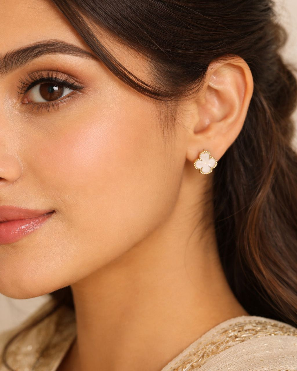 Clover Charm Hoop Earrings