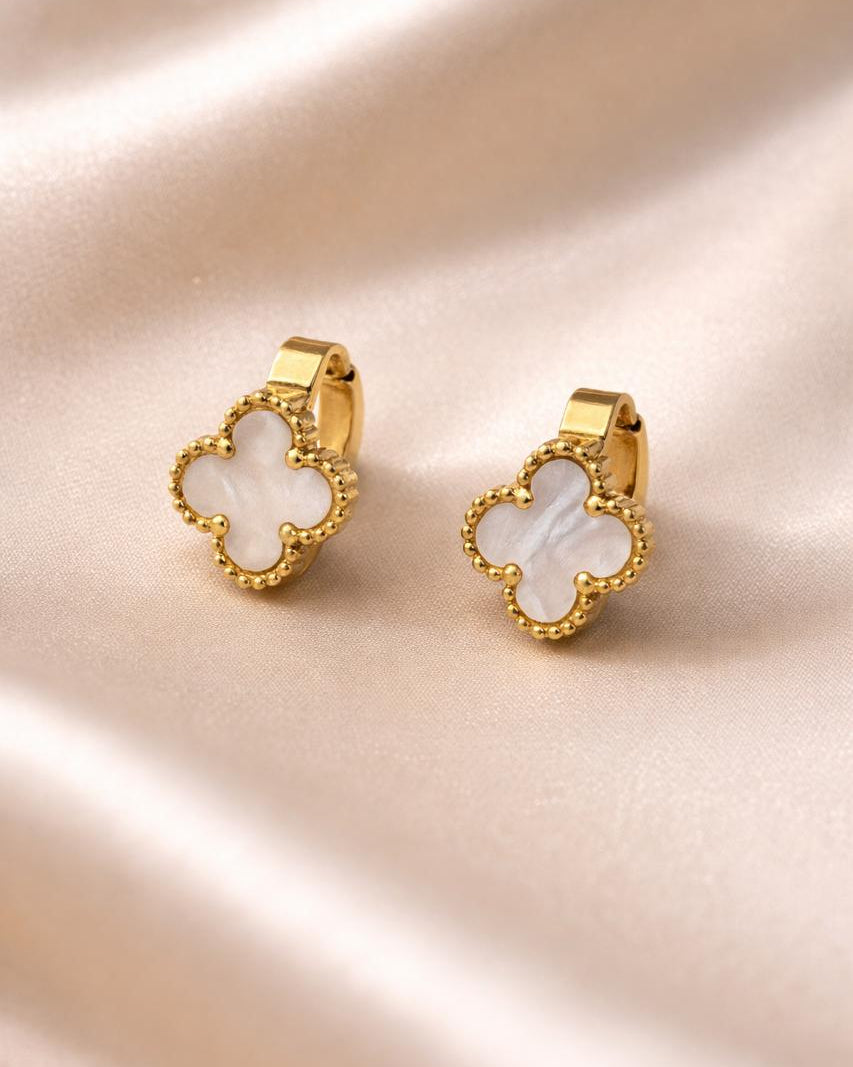 Clover Charm Hoop Earrings