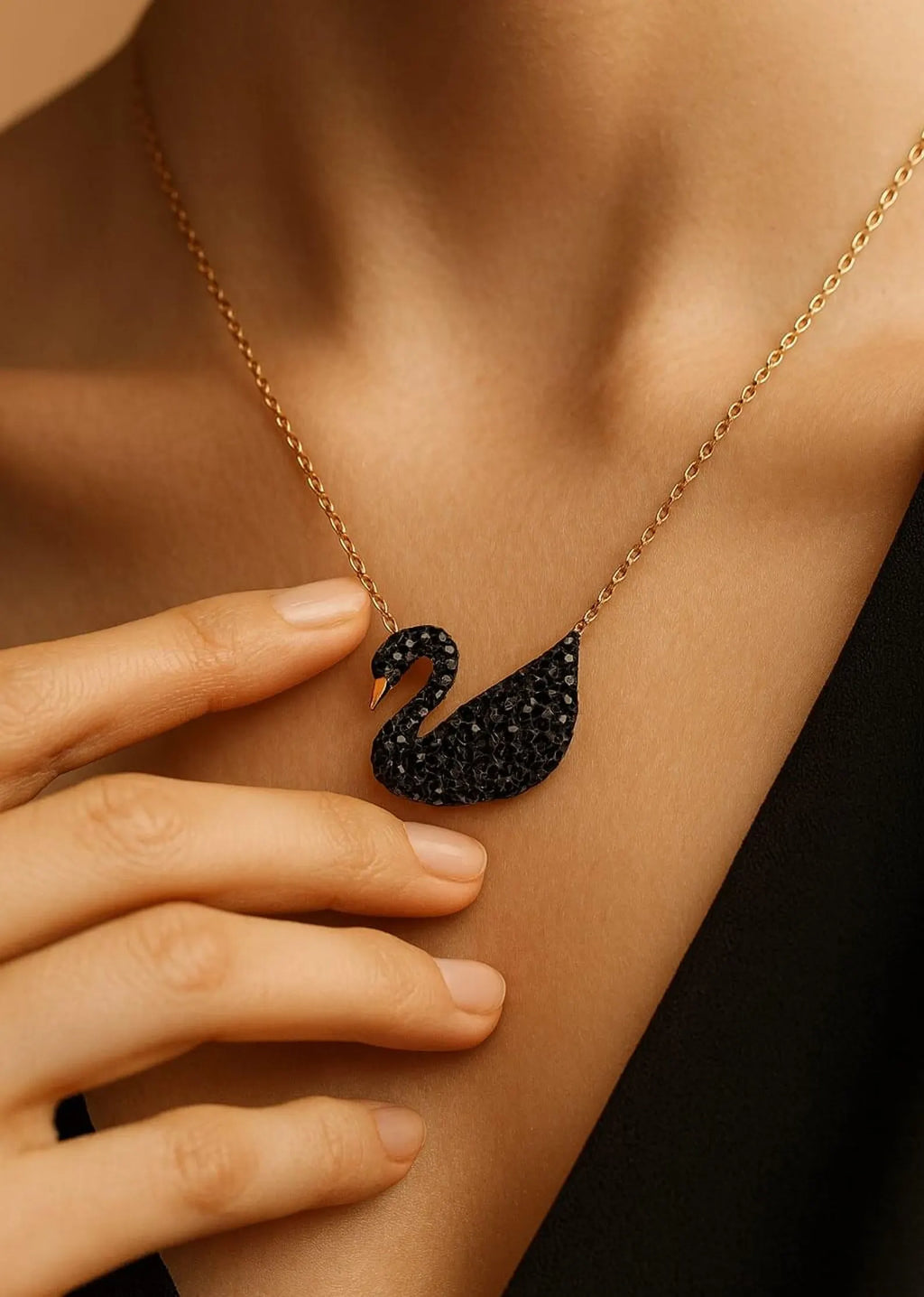 Dove Pendant Necklace with Sparkling Stones