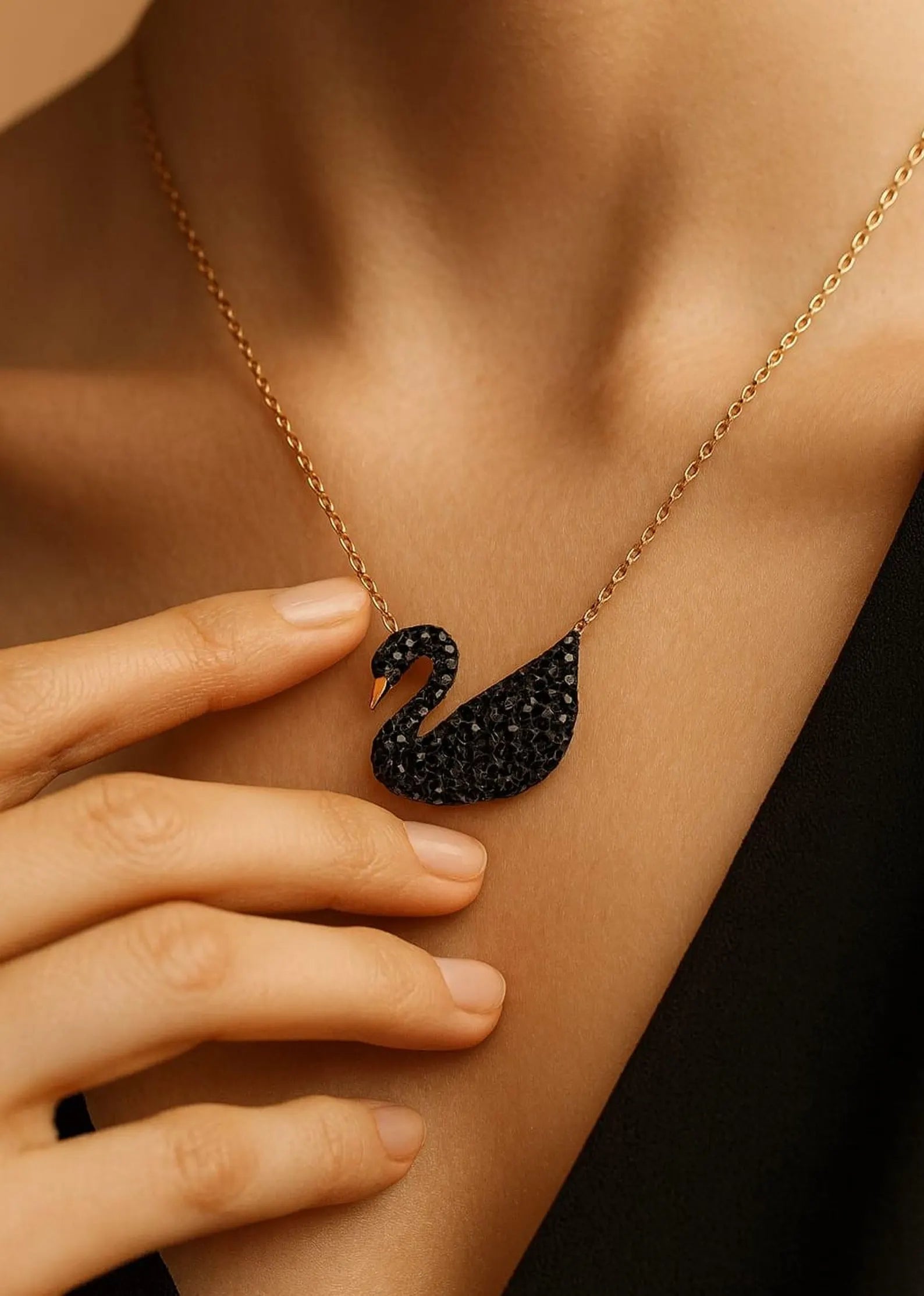 Dove Pendant Necklace with Sparkling Stones