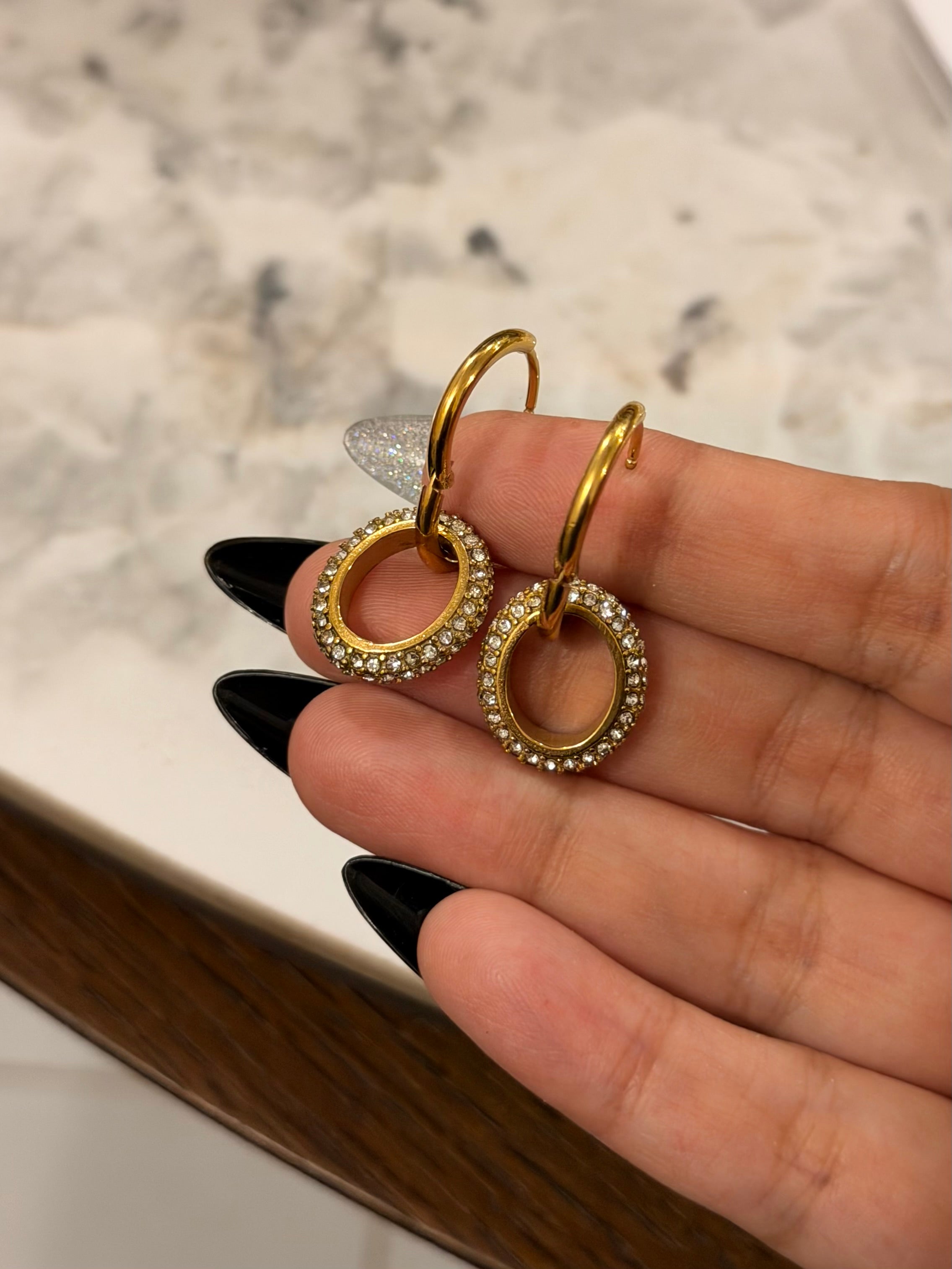 Sparkling Gold Hoop Earrings