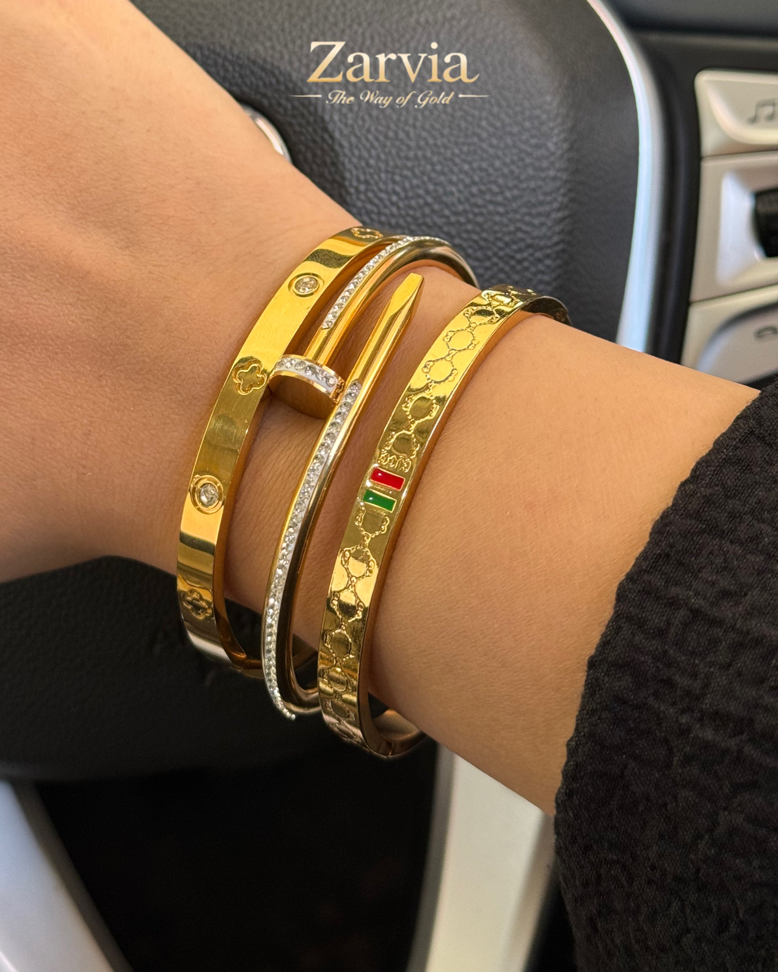 Exclusive Gu-cci, Nail, & Cart-ier Bracelet Set