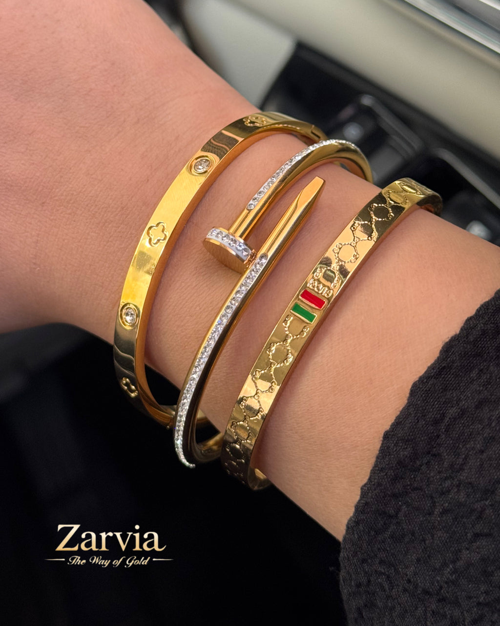 Exclusive Gu-cci, Nail, & Cart-ier Bracelet Set