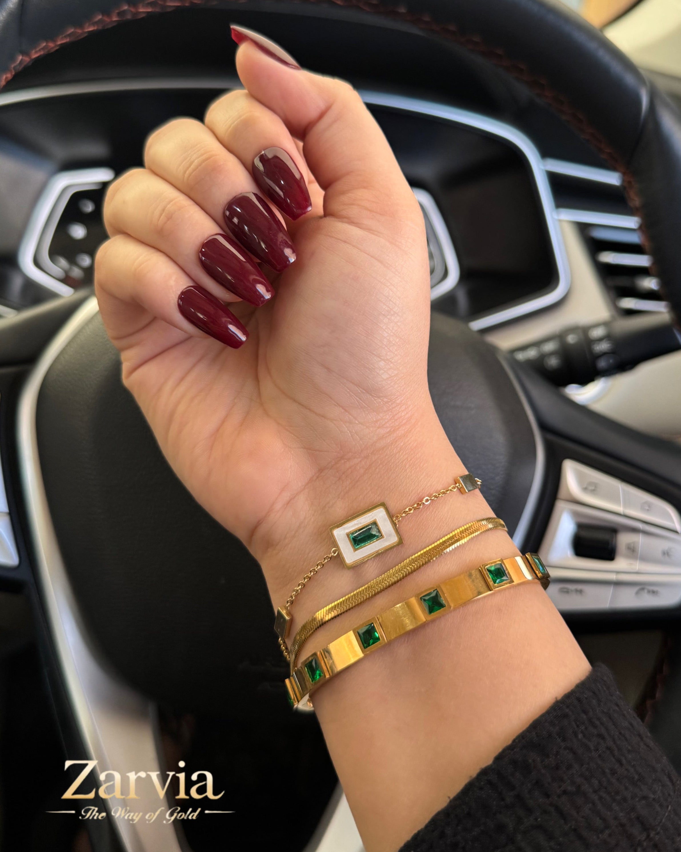 Sleek Snake Chain Bracelet with Layered Bangle Duo