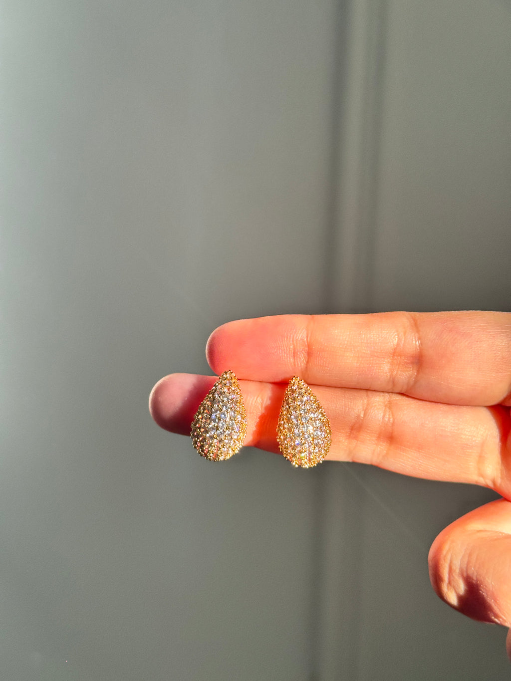 Crystal Teardrop Stud Earrings