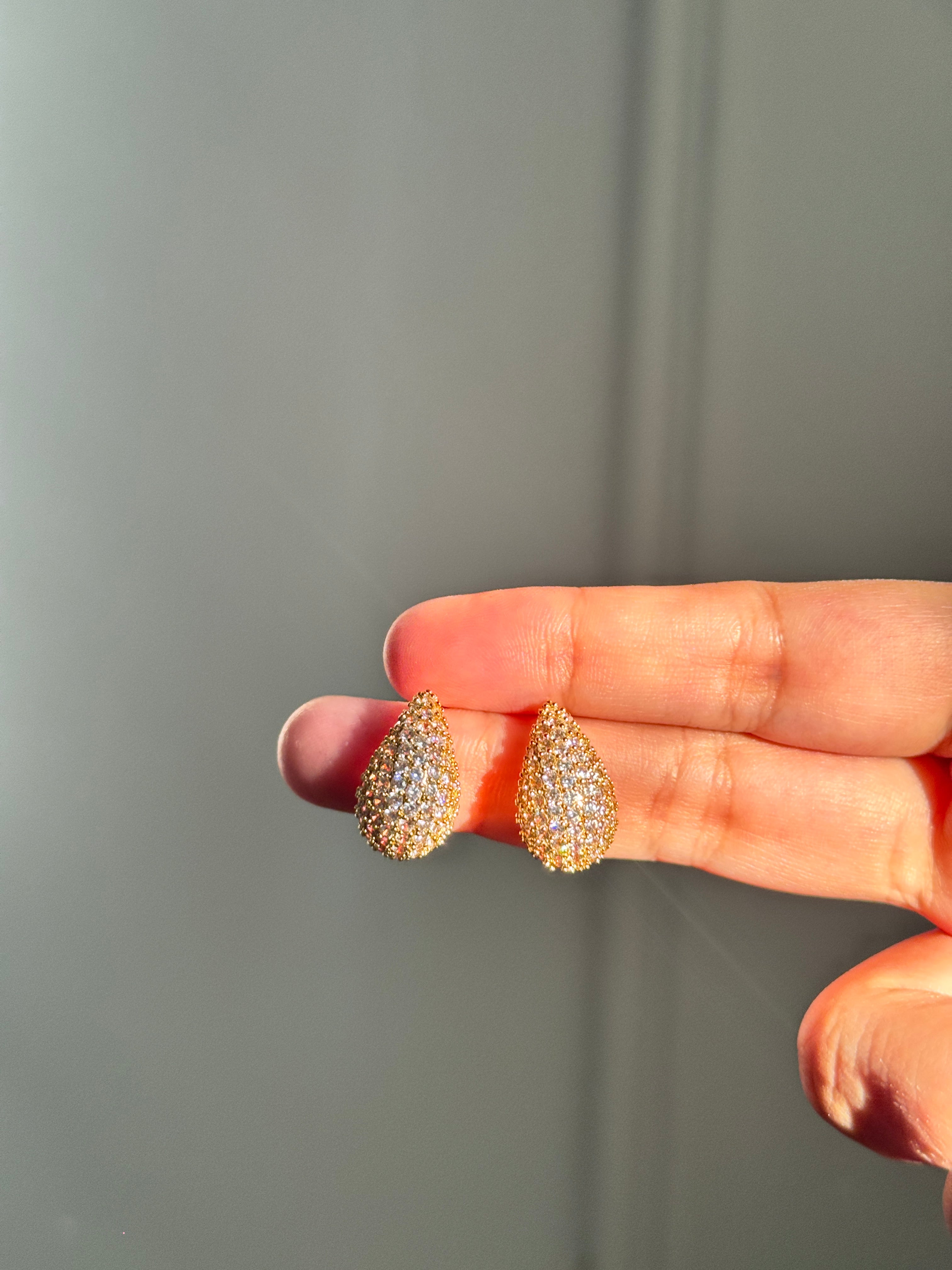 Crystal Teardrop Stud Earrings