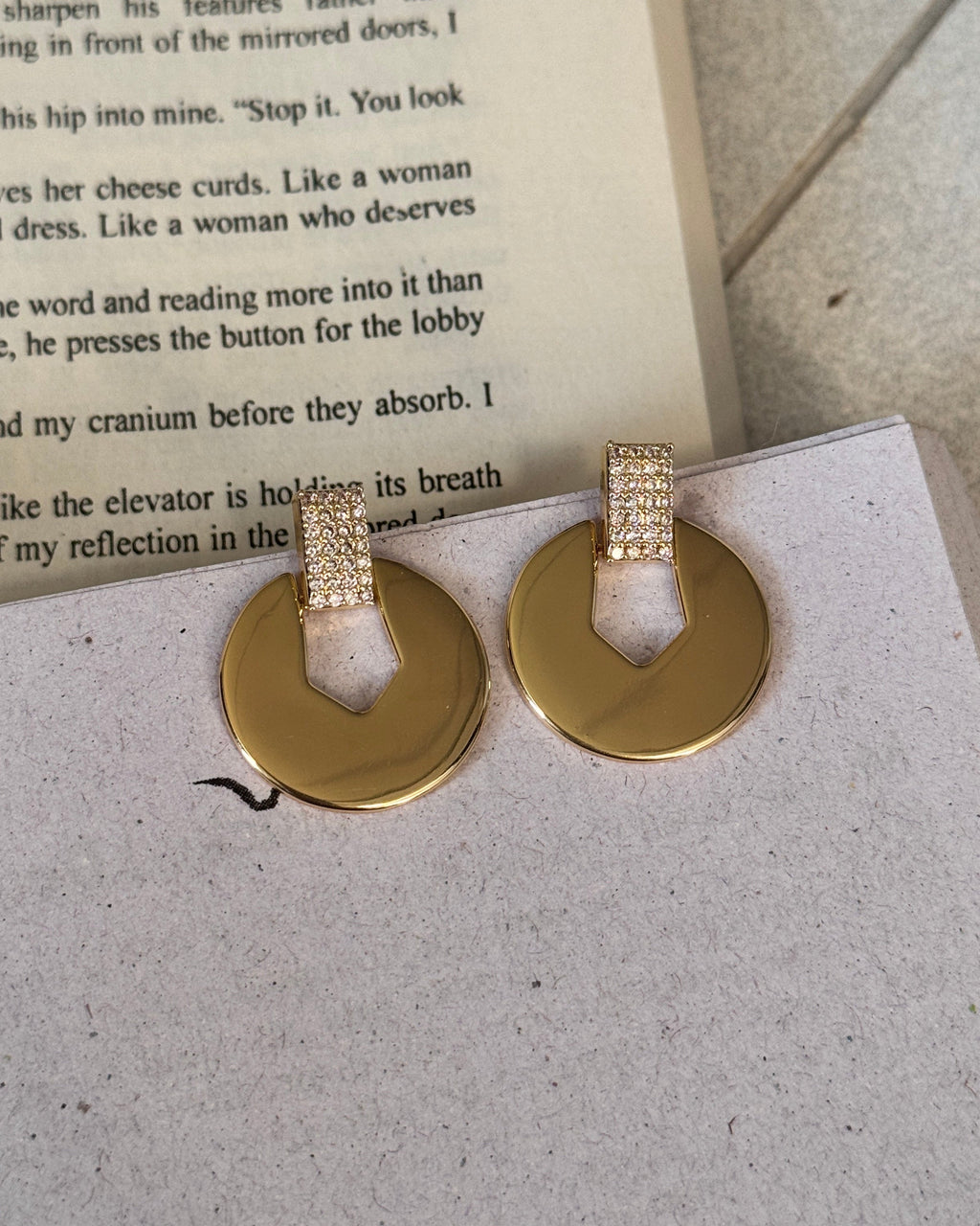 Round Crystal Drop Earrings