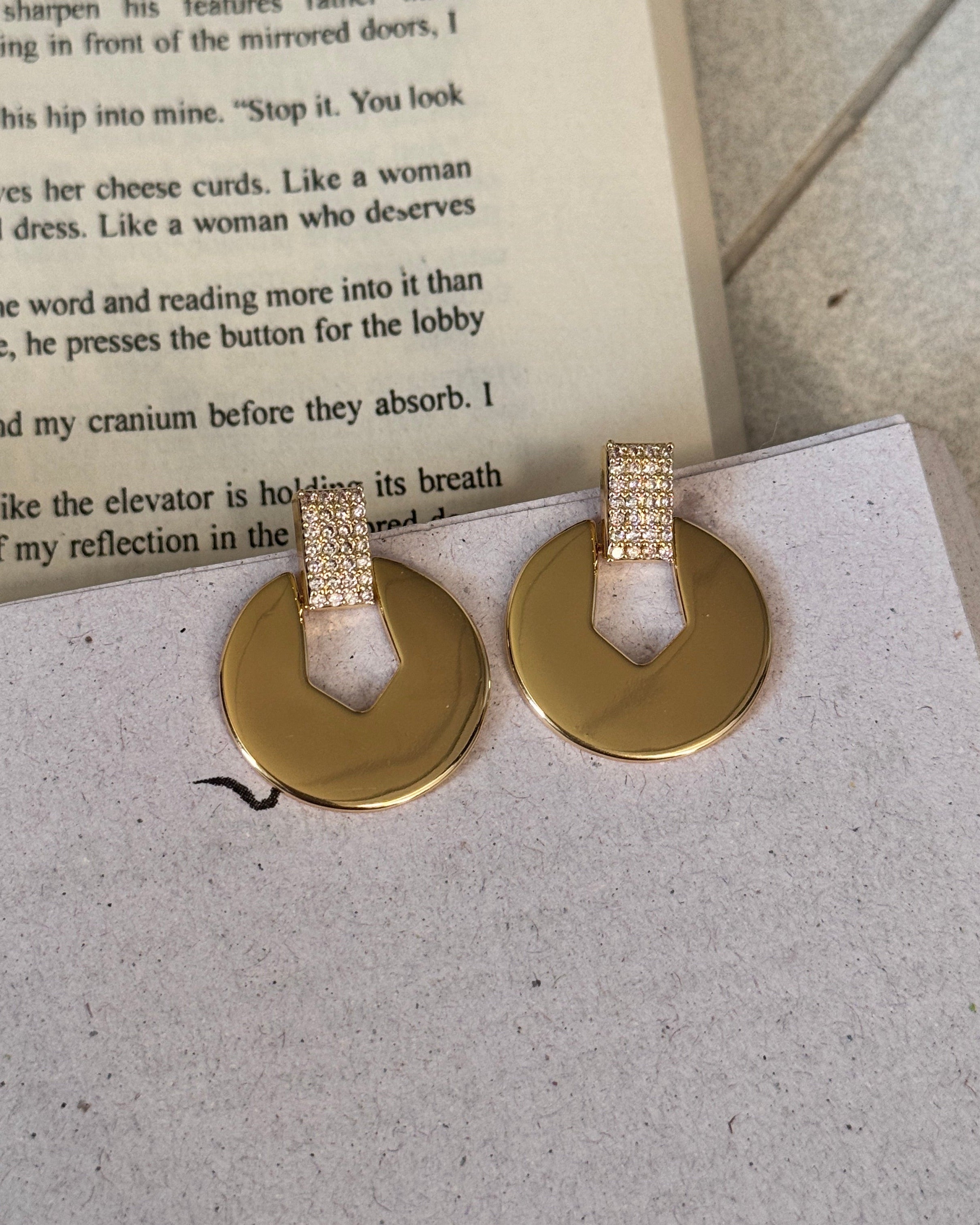 Round Crystal Drop Earrings