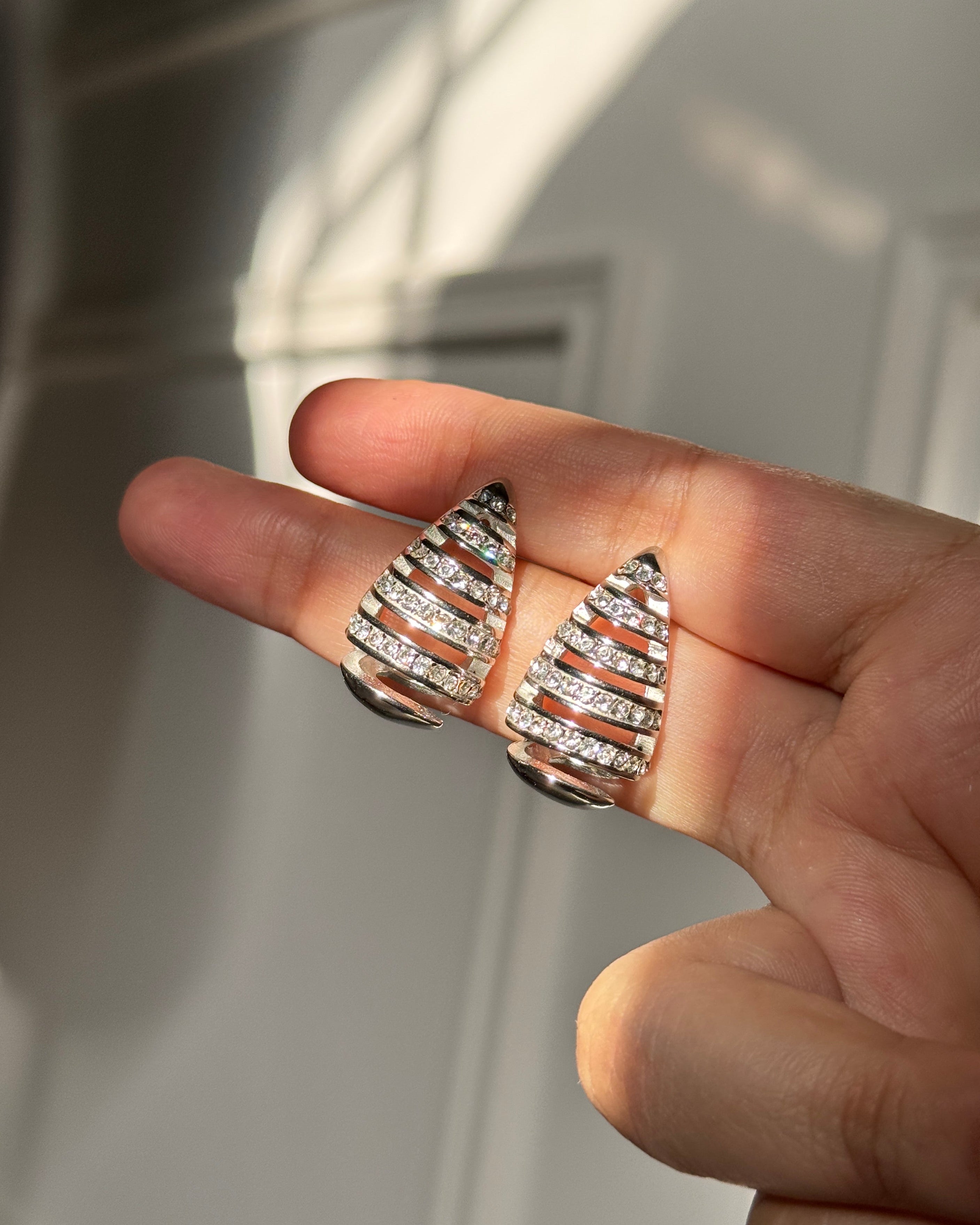 Crystal Spiral Drop Earrings