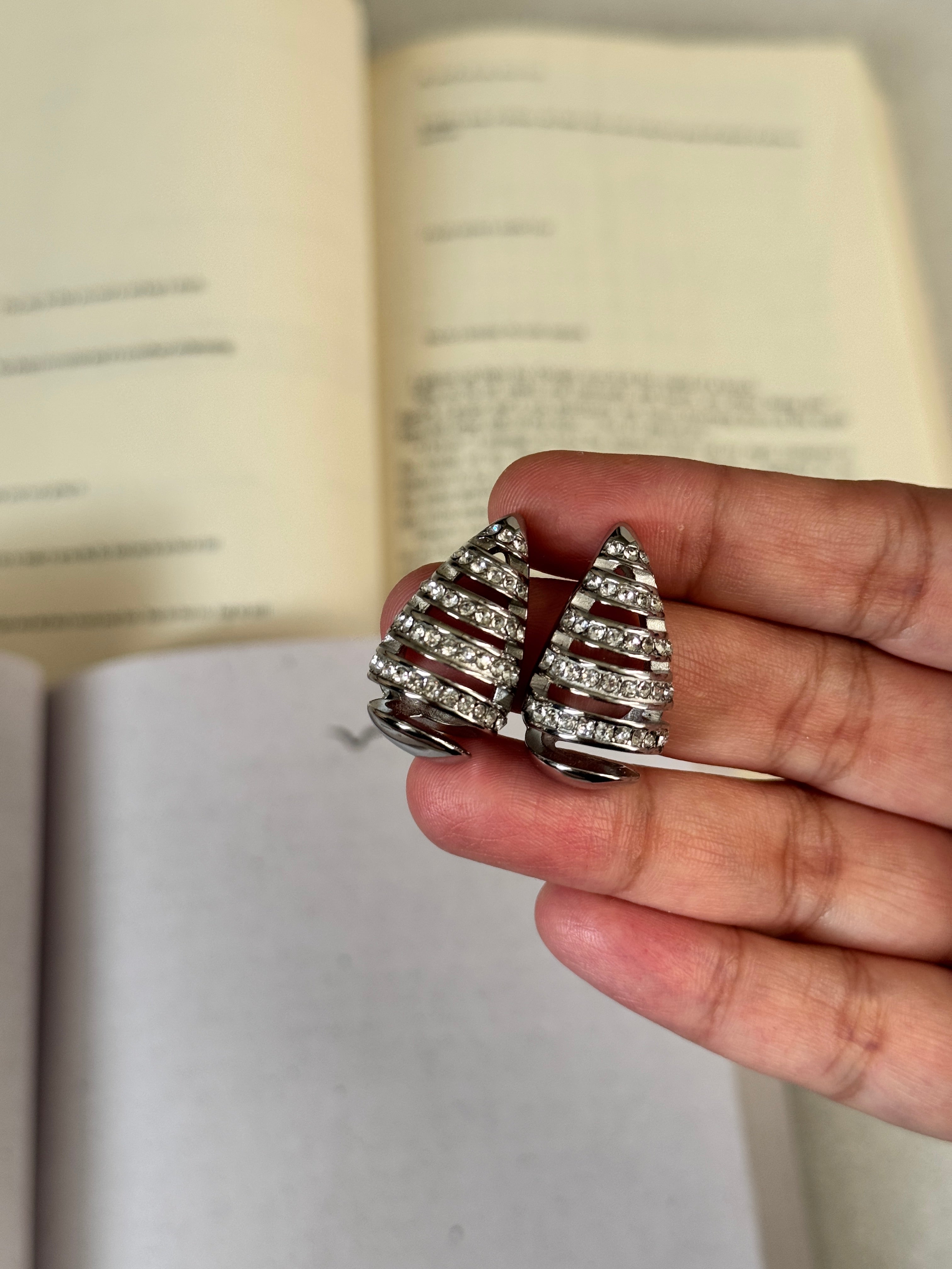 Crystal Spiral Drop Earrings