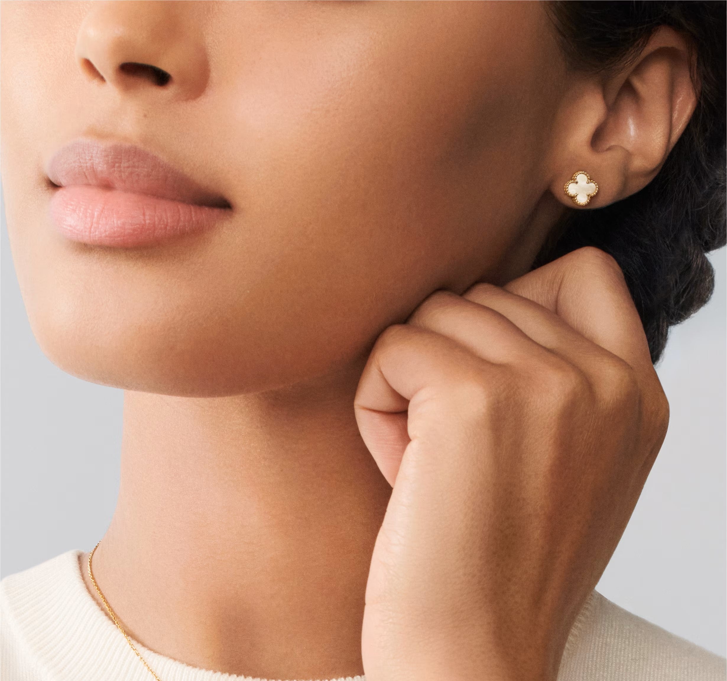 Pearl Clover Studs Earrings