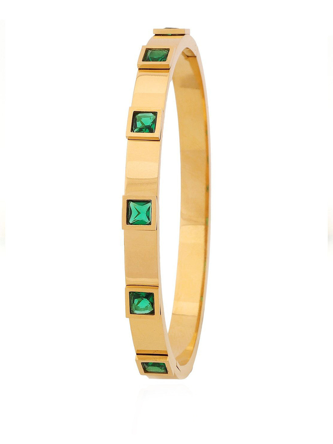Emerald Square Stone Bangle