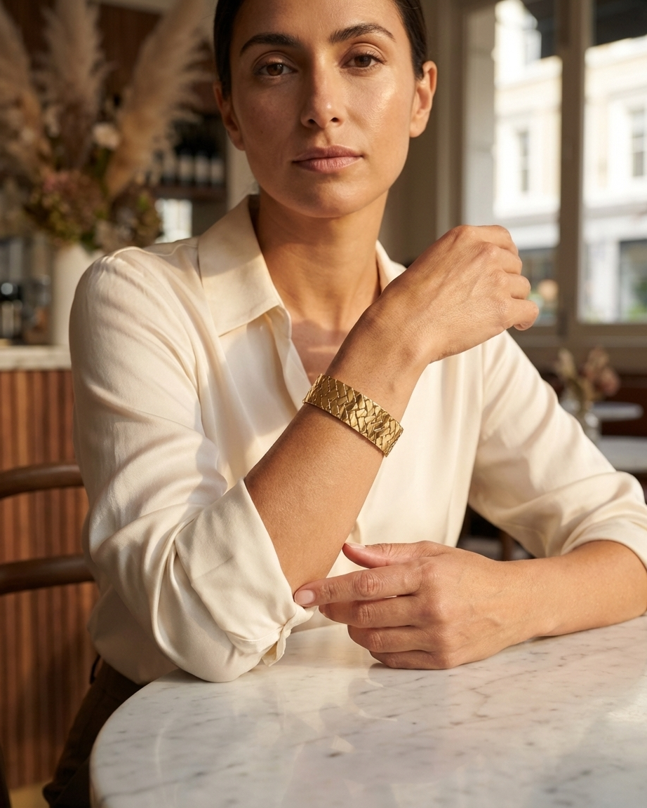 Premium Gold Bracelet – Stylish Woven Design
