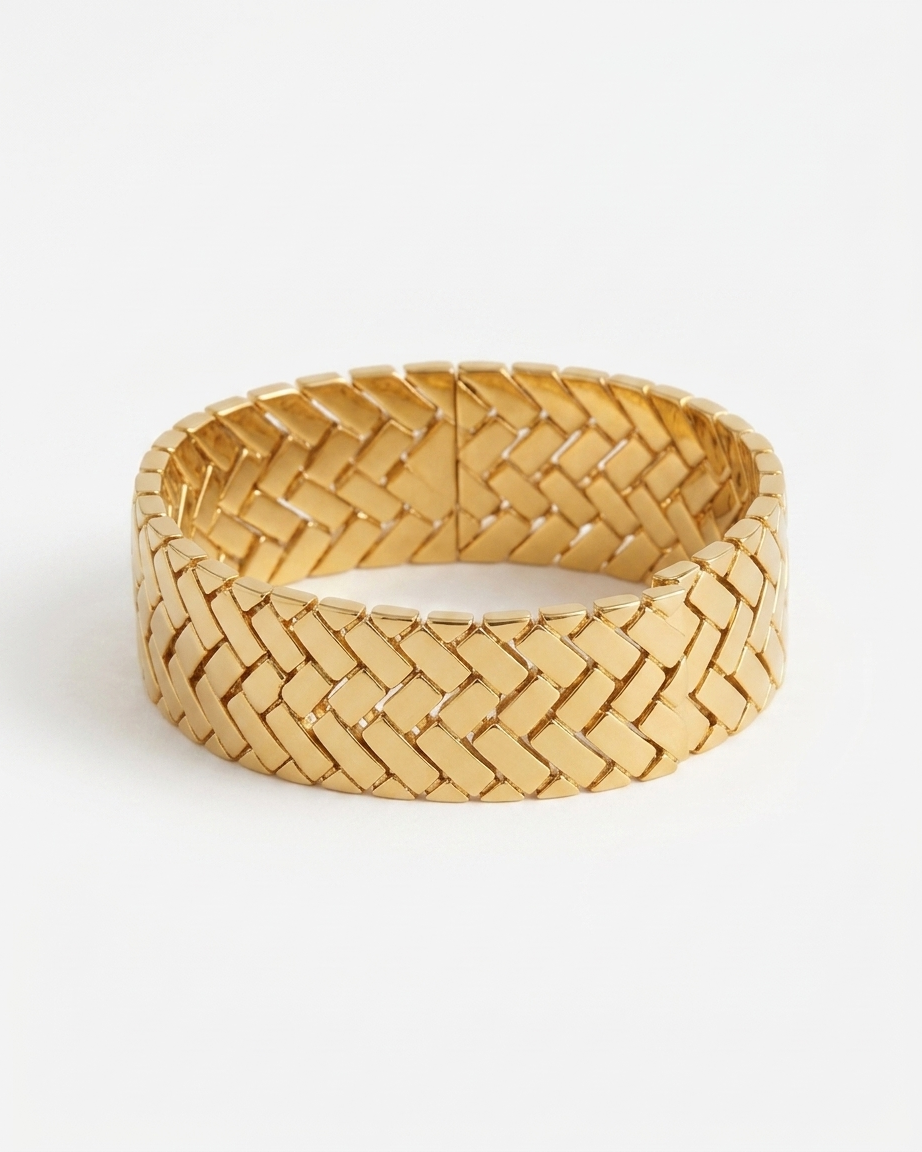 Premium Gold Bracelet – Stylish Woven Design