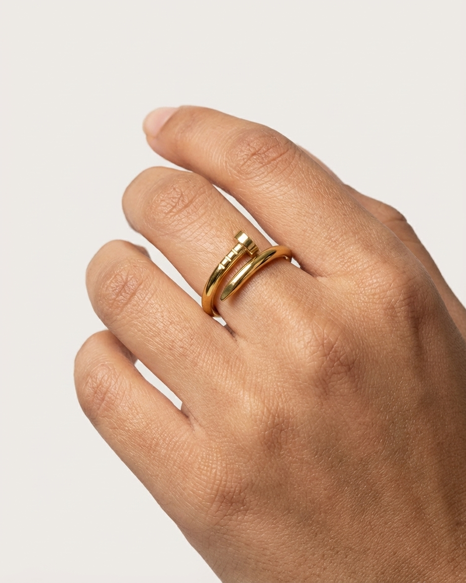 Minimal Gold Nail Ring – Modern Statement Piece