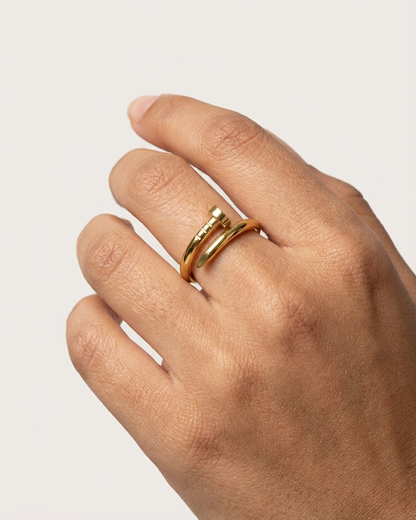 Minimal Gold Nail Ring – Modern Statement Piece
