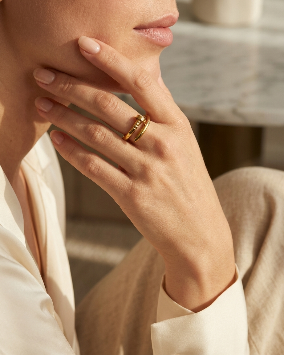 Minimal Gold Nail Ring – Modern Statement Piece