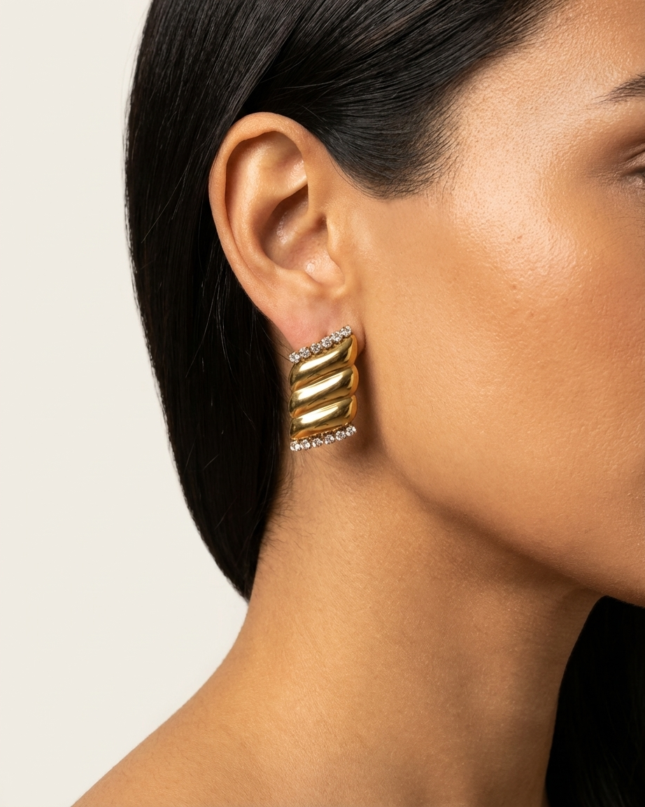 Statement Gold Earrings – Modern Twist Design