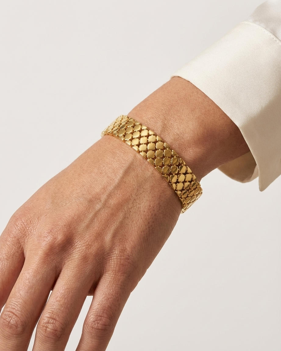 Premium Gold Woven Bangle