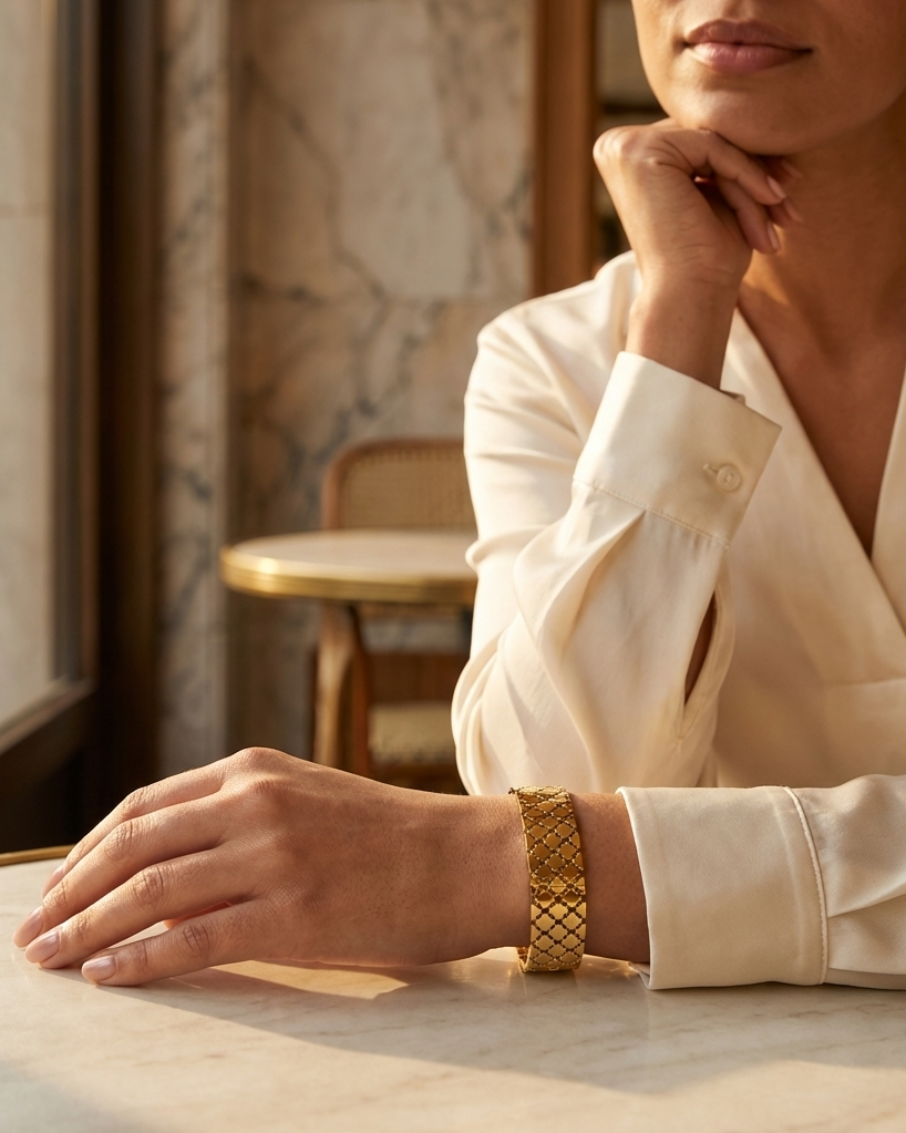 Premium Gold Woven Bangle