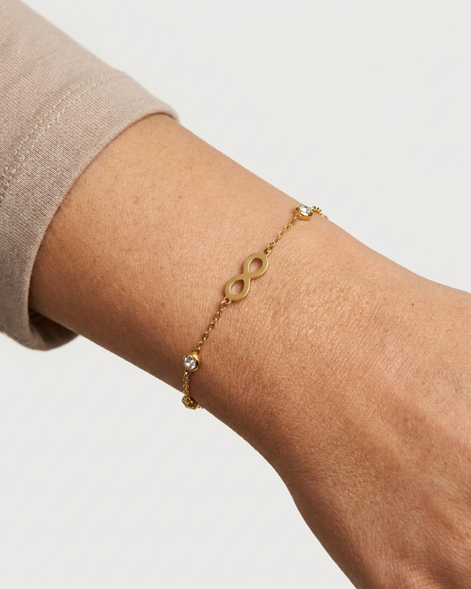 Gold Infinity & Crystal Bracelet