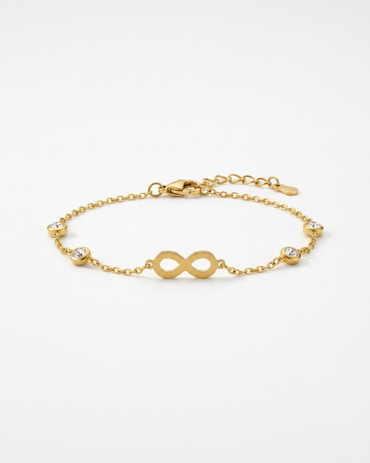Gold Infinity & Crystal Bracelet