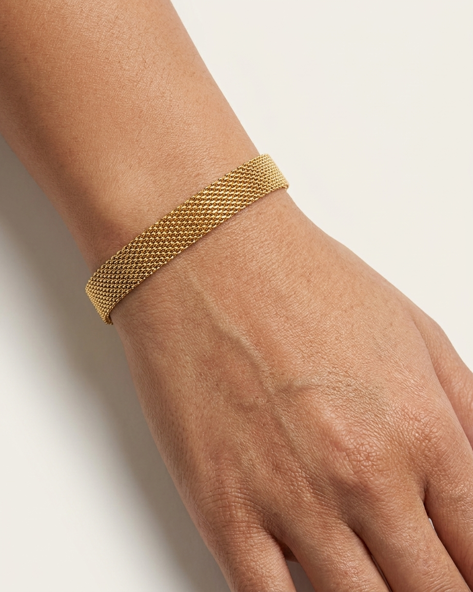 Gold Mesh Cuff Bracelet