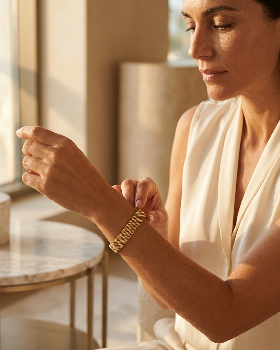 Gold Mesh Cuff Bracelet