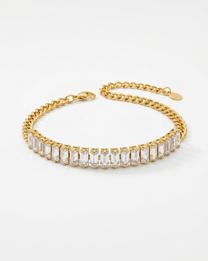 Elegant Gold & Crystal Chain Bracelet